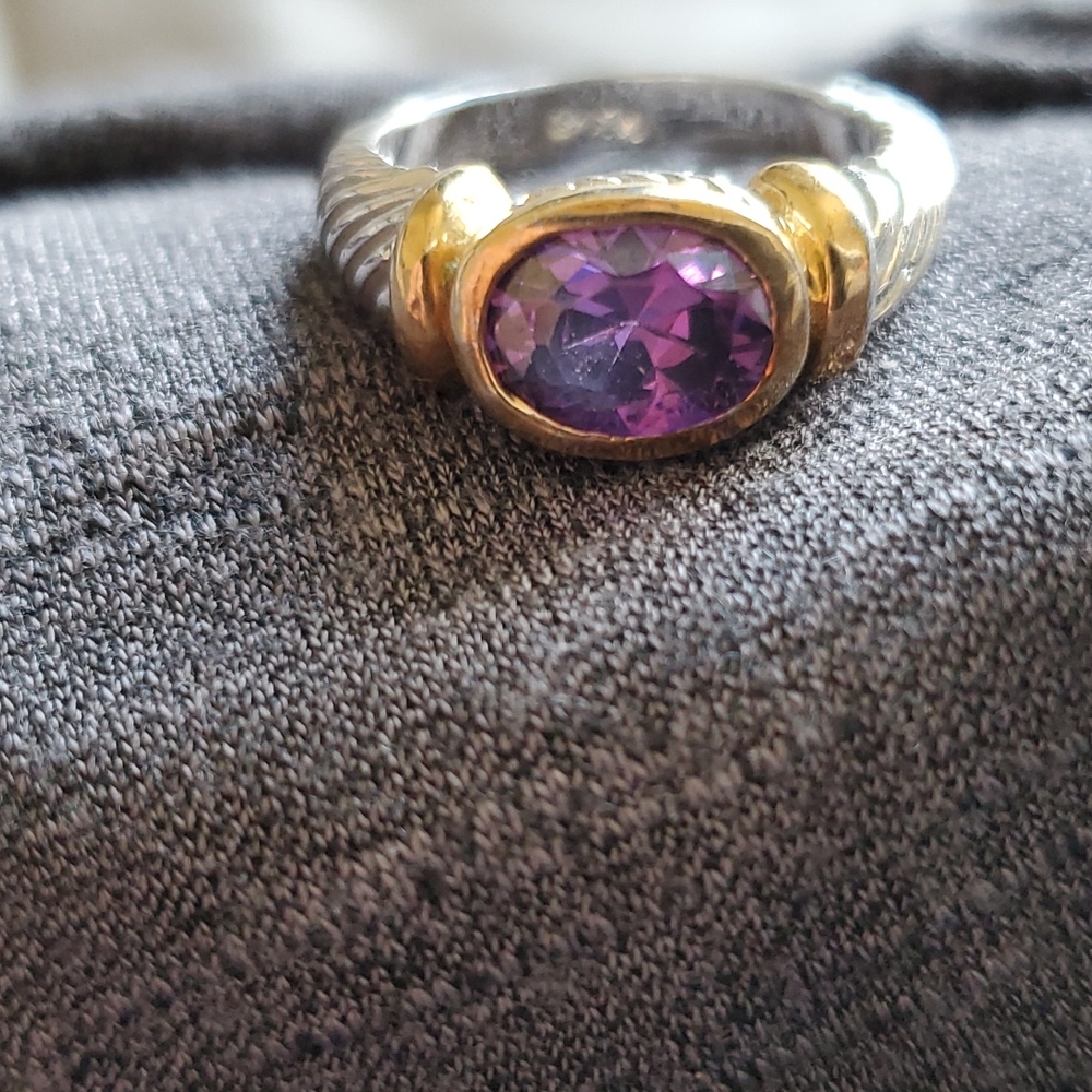 Faux amethyst ring